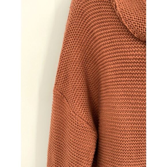 Miracle USA Pumpkin Color Roomy Sweater Cowl Neck Cozy Fall Knit Comfy Classic - Picture 5 of 8